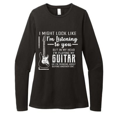 I Might Look Like I'm Listening To You Music Guitar Womens CVC Long Sleeve Shirt