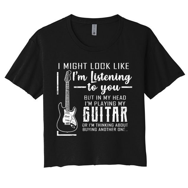 I Might Look Like I'm Listening To You Music Guitar Crop Top