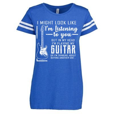 I Might Look Like I'm Listening To You Music Guitar Enza Ladies Jersey Football T-Shirt