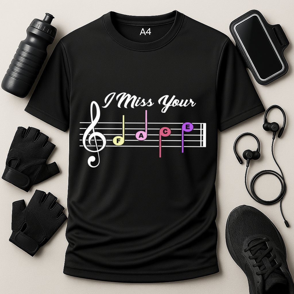 I Miss Your Face Music Notes Performance Shirt