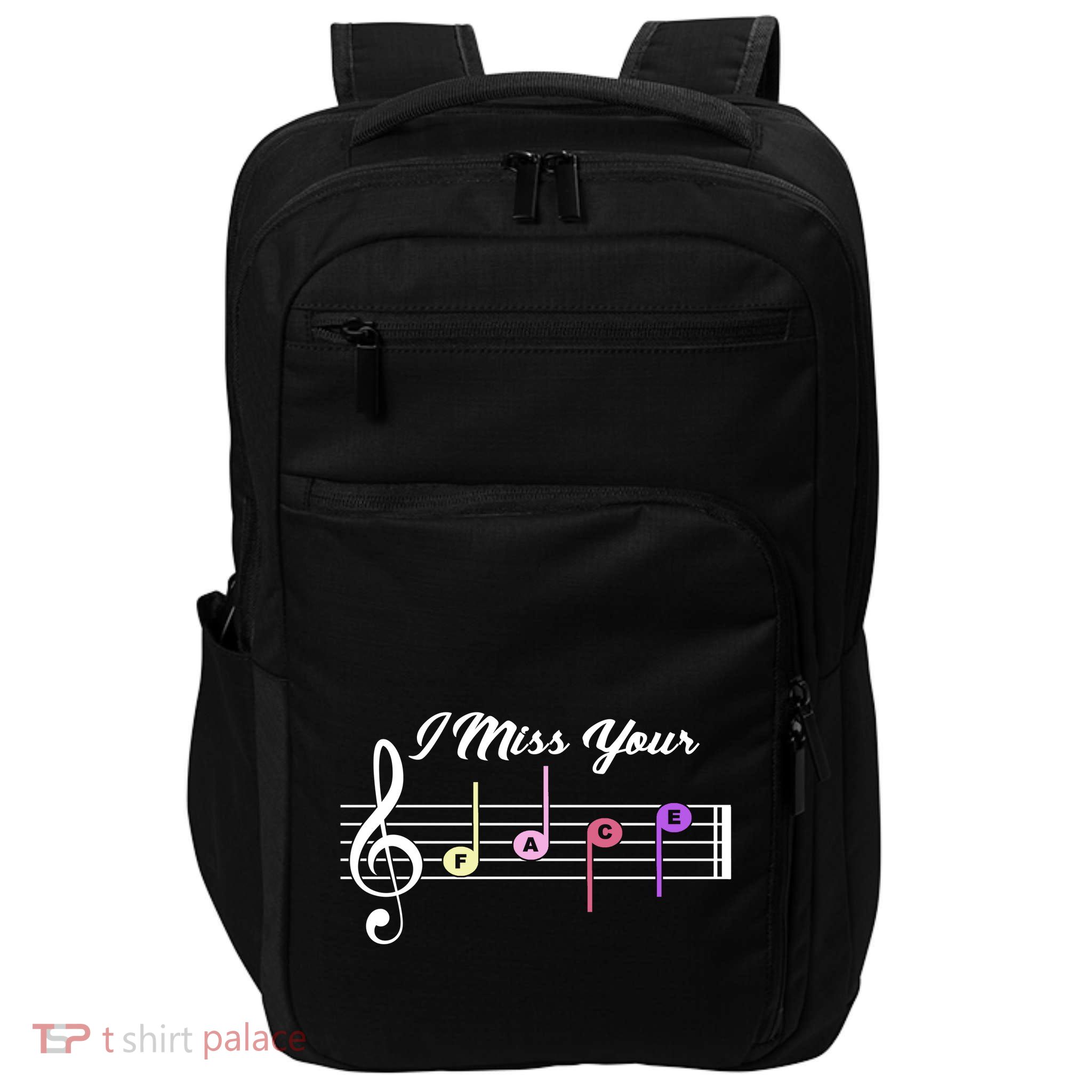 I Miss Your Face Music Notes Impact Tech Backpack
