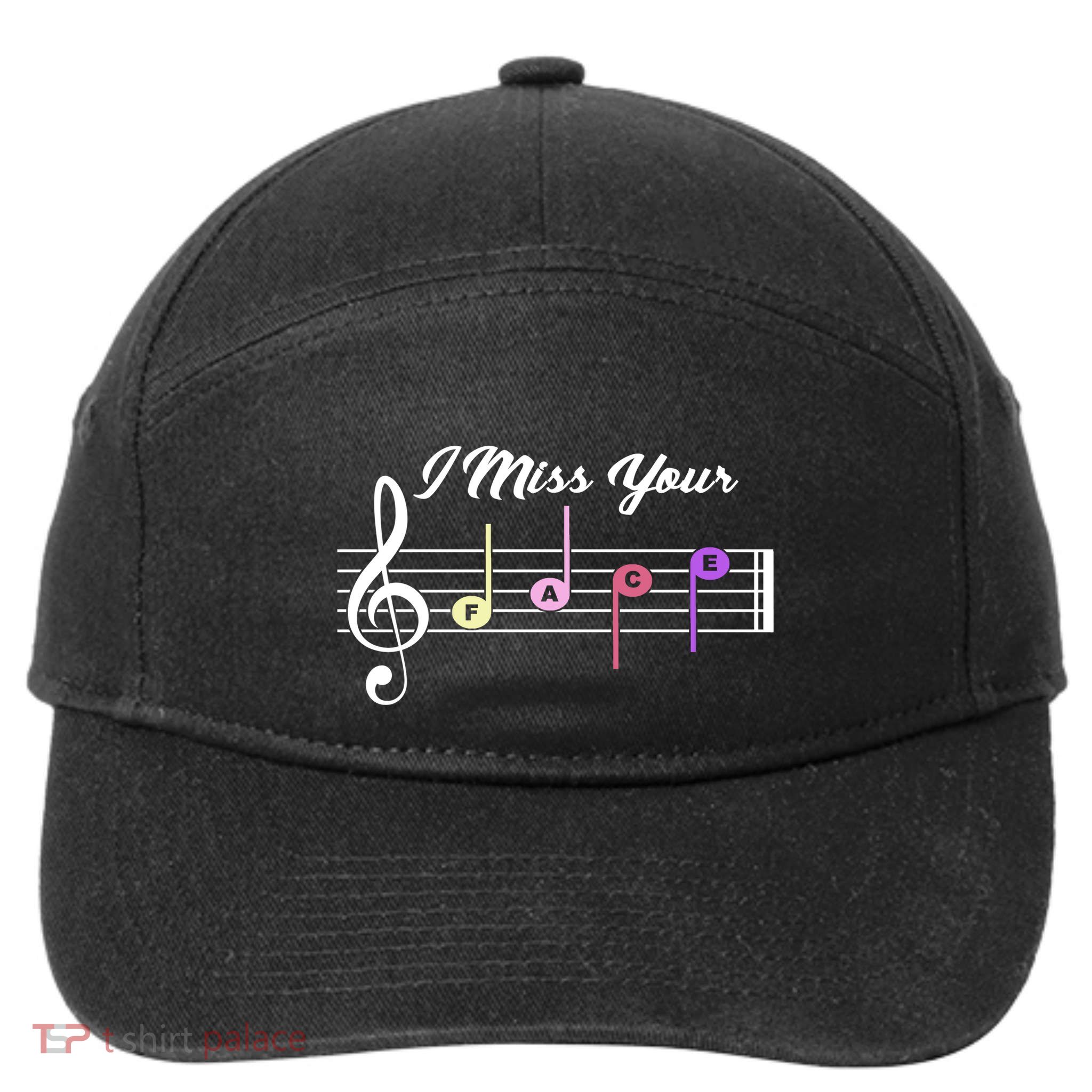 I Miss Your Face Music Notes 7-Panel Snapback Hat