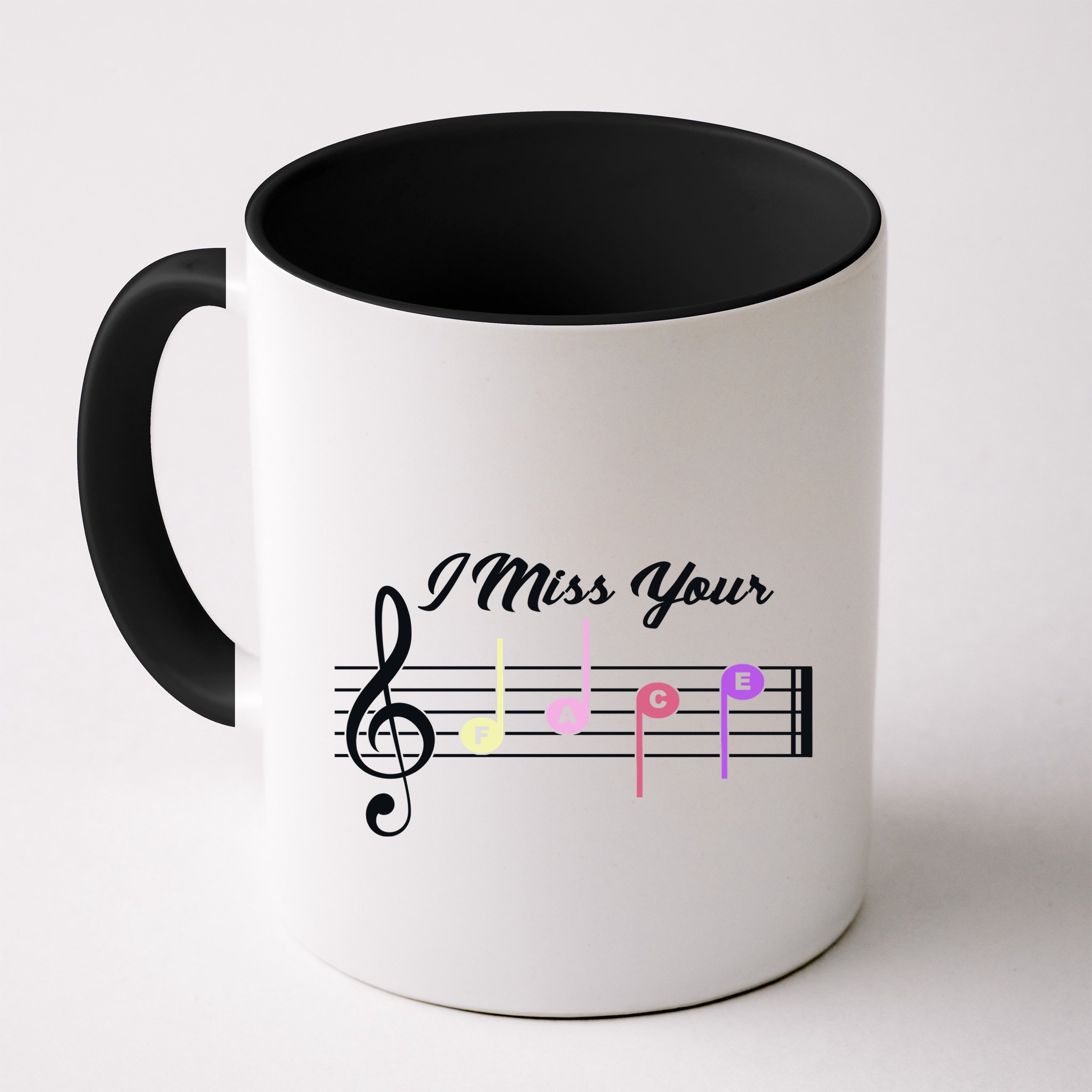 I Miss Your Face Music Notes Mug