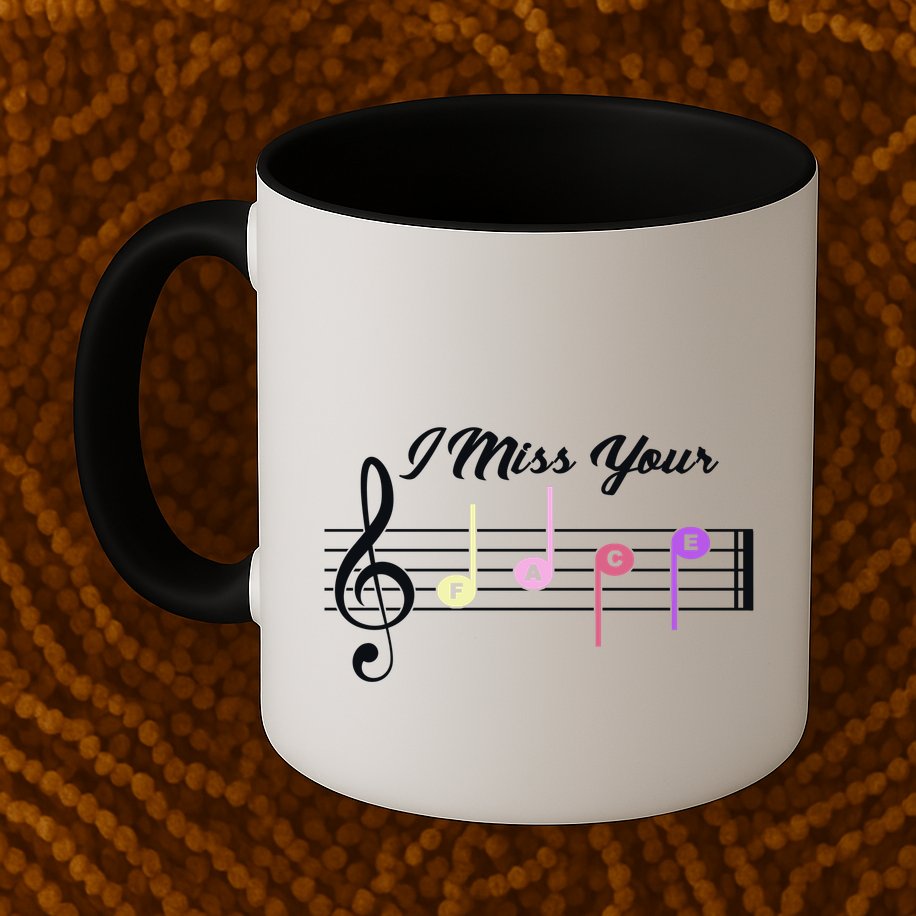 I Miss Your Face Music Notes Mug