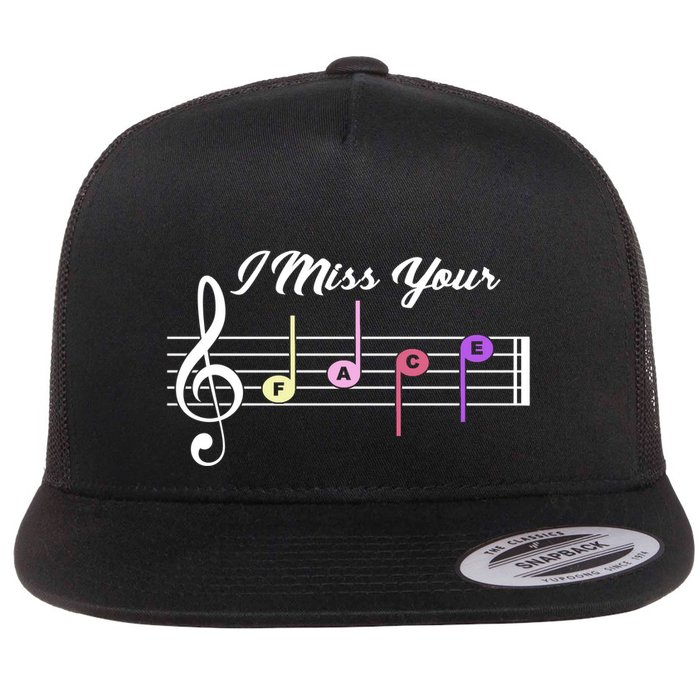 I Miss Your Face Music Notes Flatbill Hat