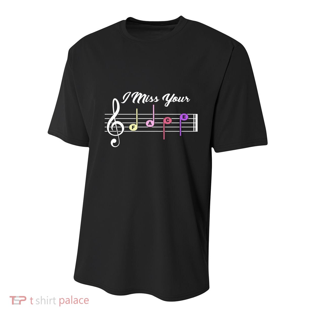 I Miss Your Face Music Notes Youth Performance Sprint T-Shirt