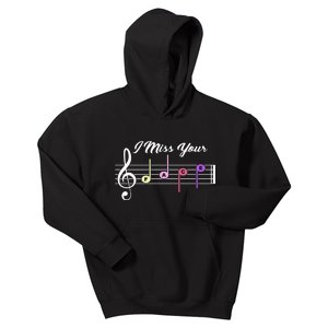 I Miss Your Face Music Notes Kids Hoodie