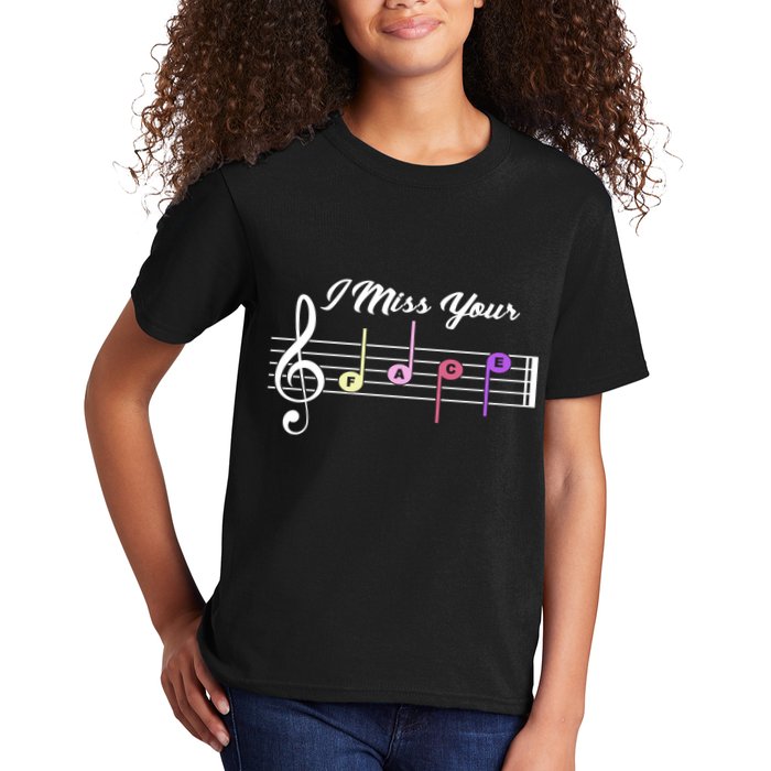 I Miss Your Face Music Notes Kids T-Shirt