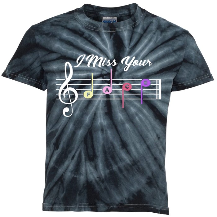 I Miss Your Face Music Notes Kids Tie-Dye T-Shirt