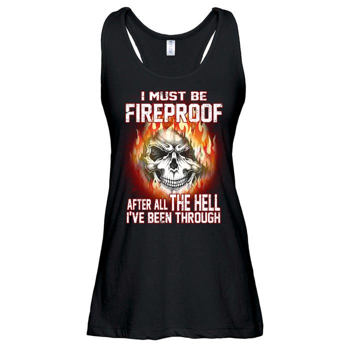 I Must Be Fireproof After All The Hell I've Been Through Ladies Essential Flowy Tank