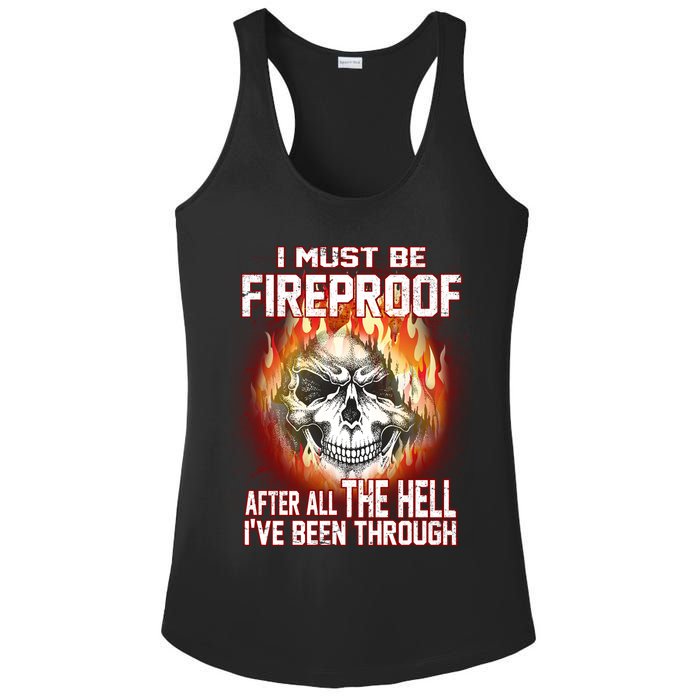 I Must Be Fireproof After All The Hell I've Been Through Ladies PosiCharge Competitor Racerback Tank