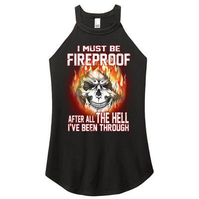 I Must Be Fireproof After All The Hell I've Been Through Women's Perfect Tri Rocker Tank
