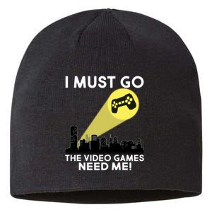 I Must Go The Video Game Needs Me Sustainable Beanie