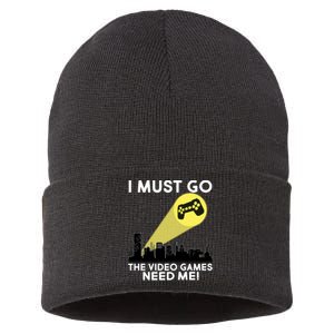 I Must Go The Video Game Needs Me Sustainable Knit Beanie