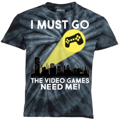 I Must Go The Video Game Needs Me Kids Tie-Dye T-Shirt