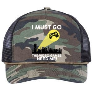 I Must Go The Video Game Needs Me Retro Rope Trucker Hat Cap