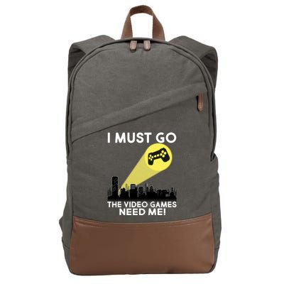 I Must Go The Video Game Needs Me Cotton Canvas Backpack