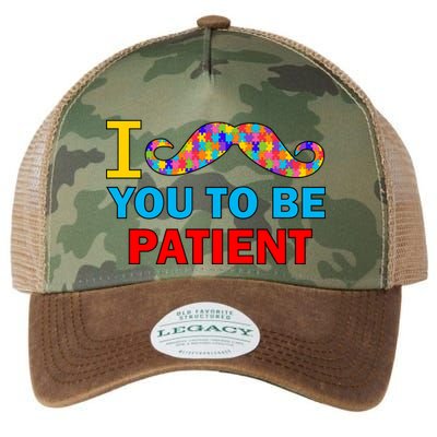 I Mustache You To Be Patient Autism Legacy Tie Dye Trucker Hat