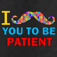 I Mustache You To Be Patient Autism Golf Towel
