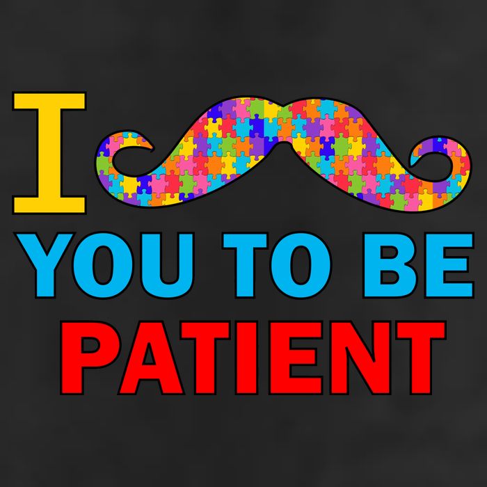 I Mustache You To Be Patient Autism Golf Towel