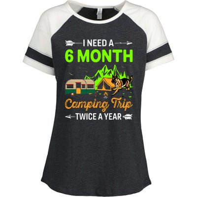 I Need A 6 Month Camping Trip Twice A Year Enza Ladies Jersey Colorblock Tee