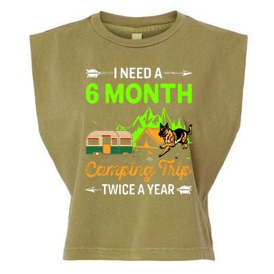 I Need A 6 Month Camping Trip Twice A Year Garment-Dyed Women's Muscle Tee