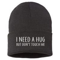 I Need a Hug But Don't Touch Me Sustainable Knit Beanie
