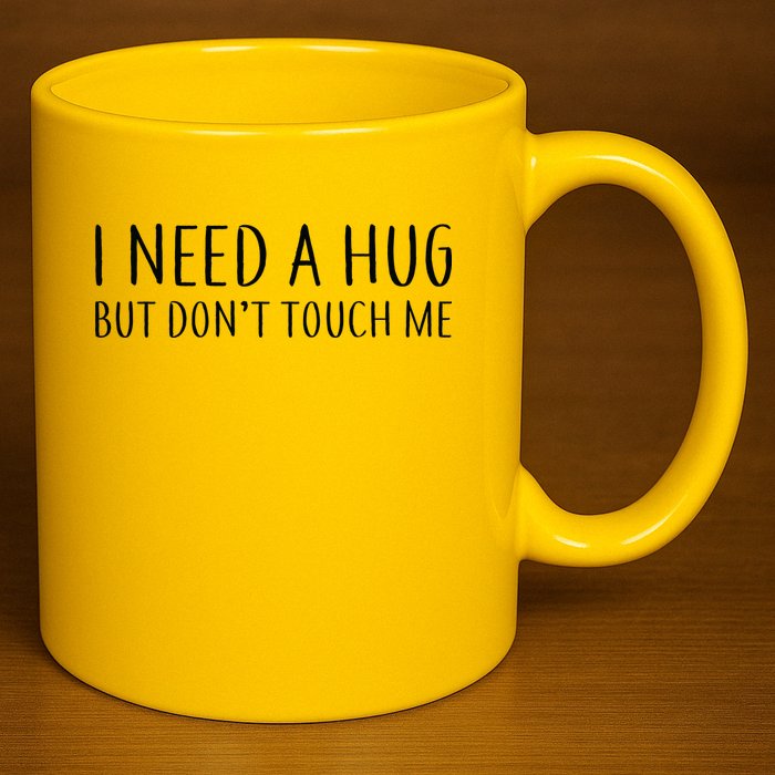 I Need a Hug But Don't Touch Me 11oz C Handle Ceramic Mug