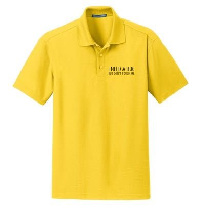 I Need a Hug But Don't Touch Me Dry Zone Grid Polo