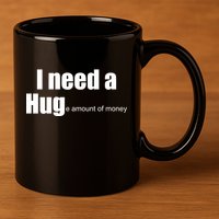 I Need A Hug (Huge amount of Money) 11oz C Handle Ceramic Mug