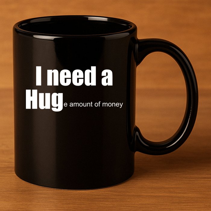 I Need A Hug (Huge amount of Money) 11oz C Handle Ceramic Mug