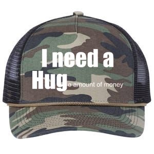 I Need A Hug (Huge amount of Money) Retro Rope Trucker Hat Cap