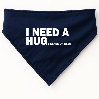 I Need A Hug Huge Glass Of Beer USA-Made Doggie Bandana