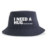 I Need A Hug Huge Glass Of Beer Sustainable Bucket Hat