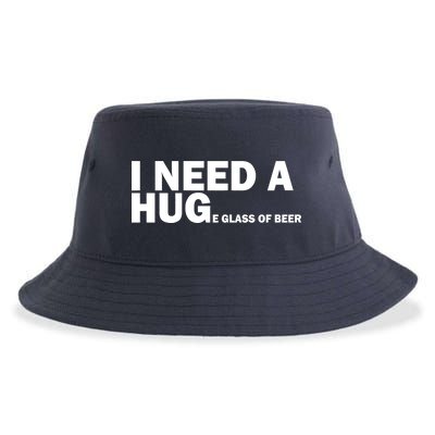 I Need A Hug Huge Glass Of Beer Sustainable Bucket Hat