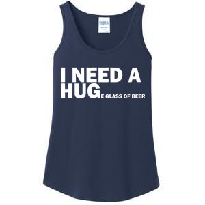 I Need A Hug Huge Glass Of Beer Ladies Essential Tank