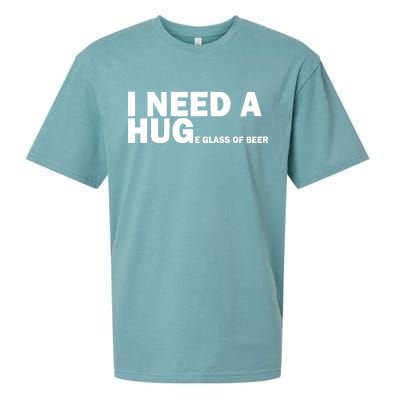 I Need A Hug Huge Glass Of Beer Sueded Cloud Jersey T-Shirt