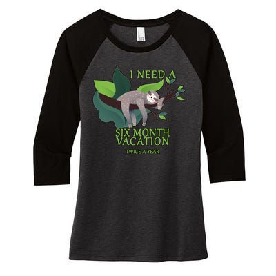 I Need A Six Month Vacation Women's Tri-Blend 3/4-Sleeve Raglan Shirt