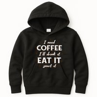 I Need Coffee Drink Eat Snort Kids Hoodie