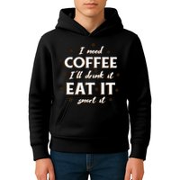 I Need Coffee Drink Eat Snort Kids Hoodie