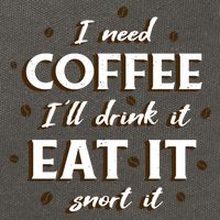 I Need Coffee Drink Eat Snort Cotton Canvas Backpack
