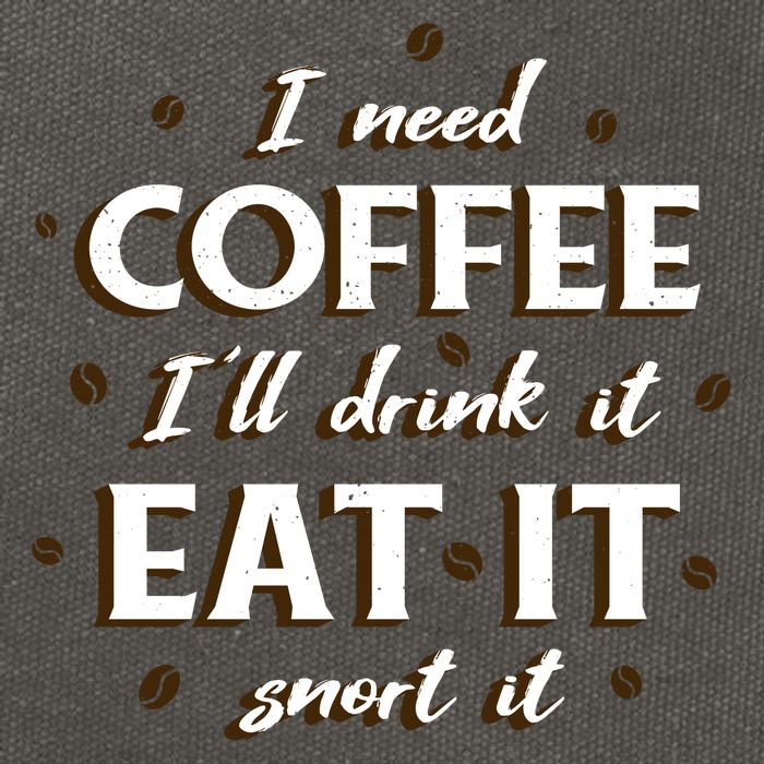 I Need Coffee Drink Eat Snort Cotton Canvas Backpack