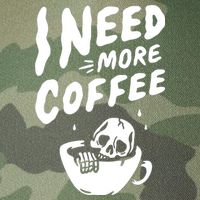 I Need More Coffee Funny Skeleton Legacy Tie Dye Trucker Hat