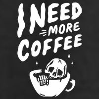 I Need More Coffee Funny Skeleton Garment-Dyed Fleece Hoodie