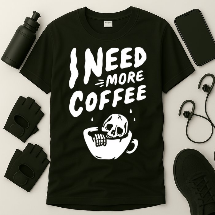 I Need More Coffee Funny Skeleton T-Shirt