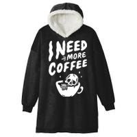 I Need More Coffee Funny Skeleton Hooded Wearable Blanket