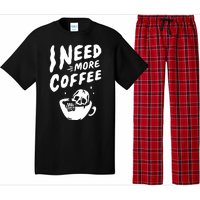 I Need More Coffee Funny Skeleton Pajama Set