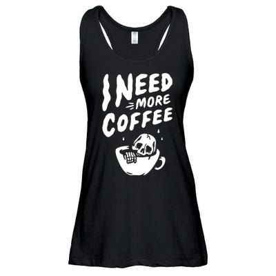 I Need More Coffee Funny Skeleton Ladies Essential Flowy Tank