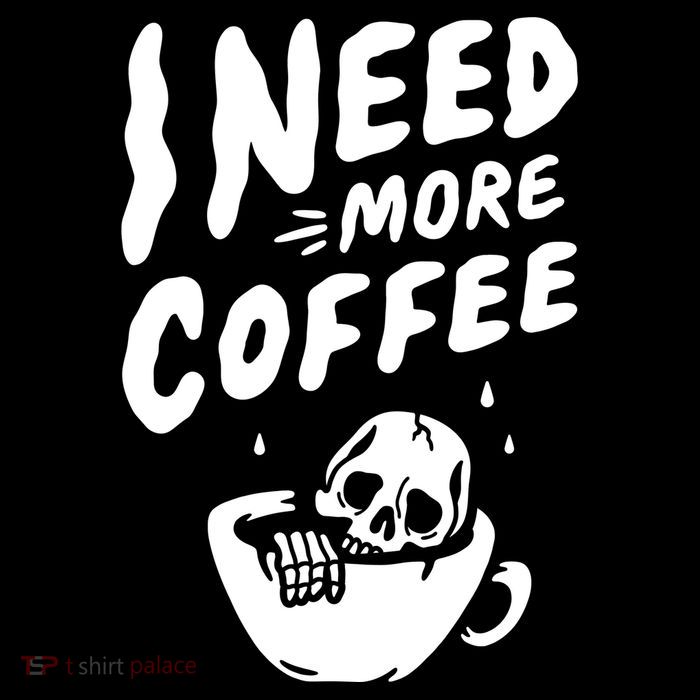 I Need More Coffee Funny Skeleton Flatbill Hat