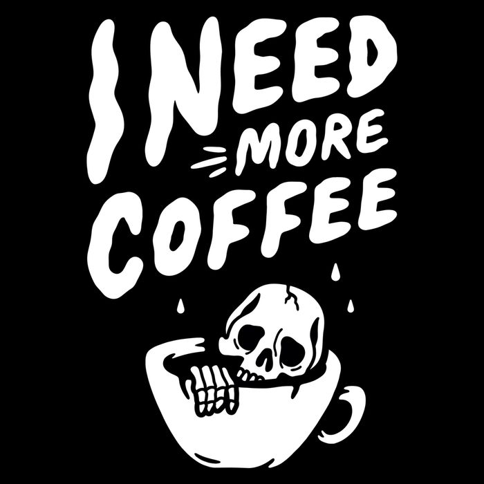 I Need More Coffee Funny Skeleton 16oz Travel Tumbler